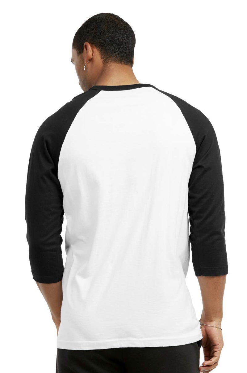 TOP PRO Men's 3/4 Sleeve Casual Raglan Jersey Baseball Tee Shirt (M, Black/White-1) - Image 3
